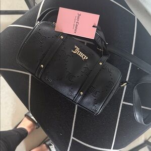 Juicy Couture Black Crossbody Bag with Gold Accents
